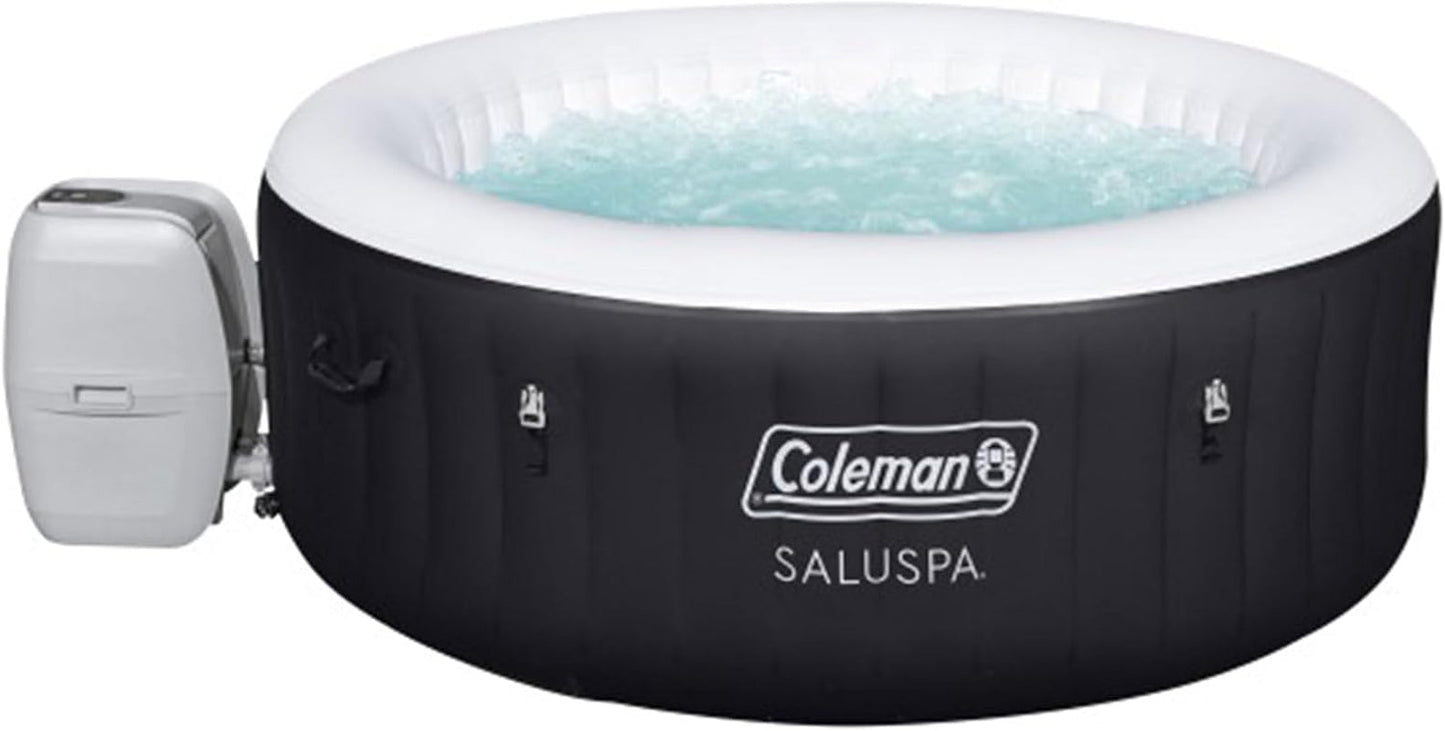 Black 4 Person Inflatable Hot Tub 60 Jets